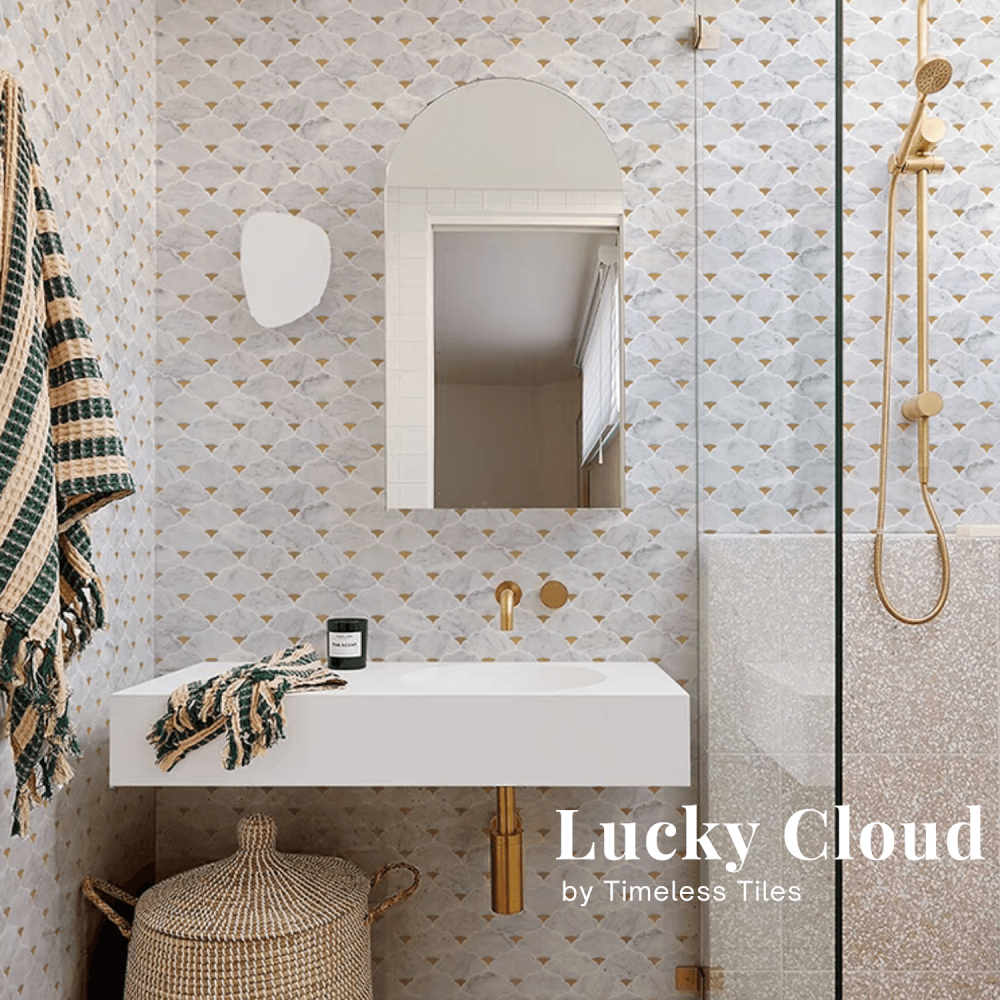 โมเสคหินอ่อน TIMELESS TILES รุ่น LUCKY CLOUD 23.7X29.8 ซม. สี CARRARA WHITE